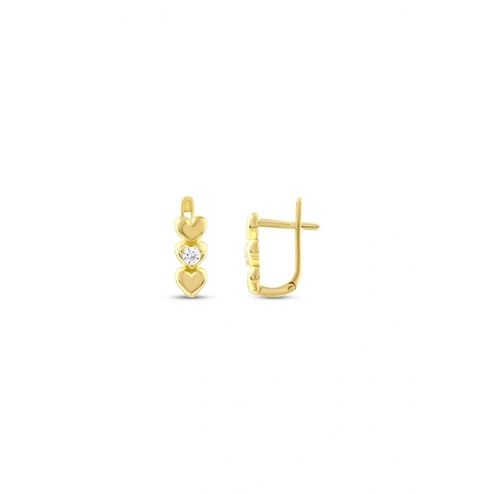 Taşlı Altın Küpe - 14k - 1.91gr