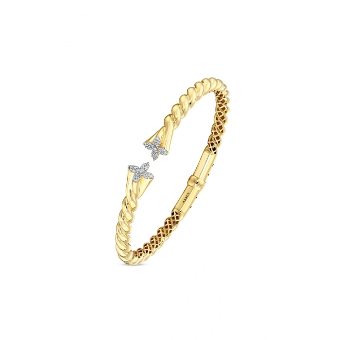 Taşlı Tasarım Altın Kelepçe - 14k - 11.87gr