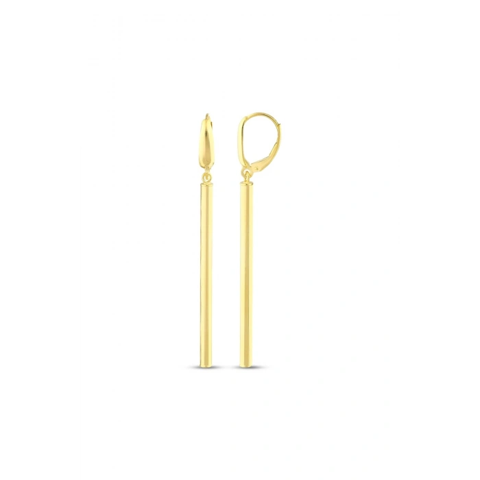 Altın Sallantılı Tasarım Küpe - 14K