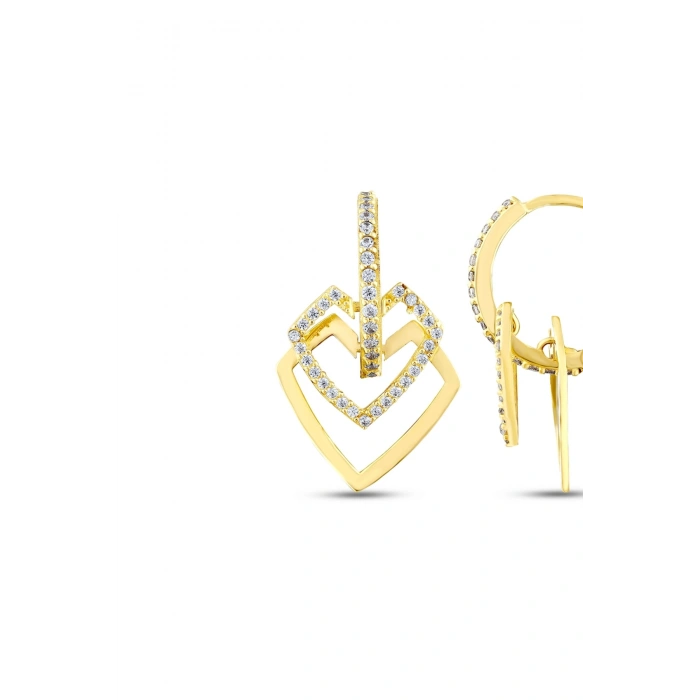 Kalp Figürlü Altın Küpe - 14k - 3.82gr