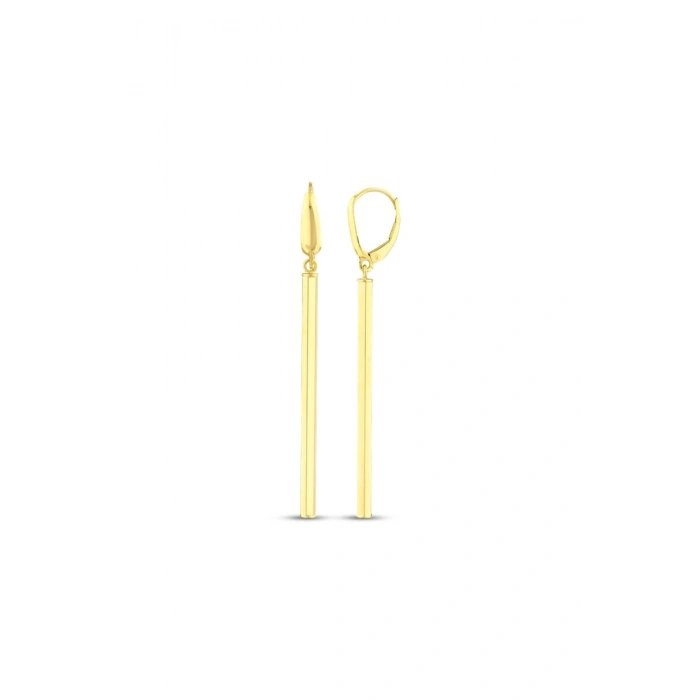 Altın Sallantılı Tasarım Küpe - 14K
