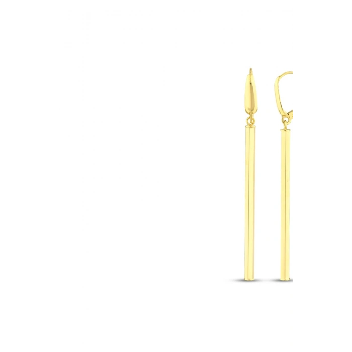 Altın Sallantılı Tasarım Küpe - 14K