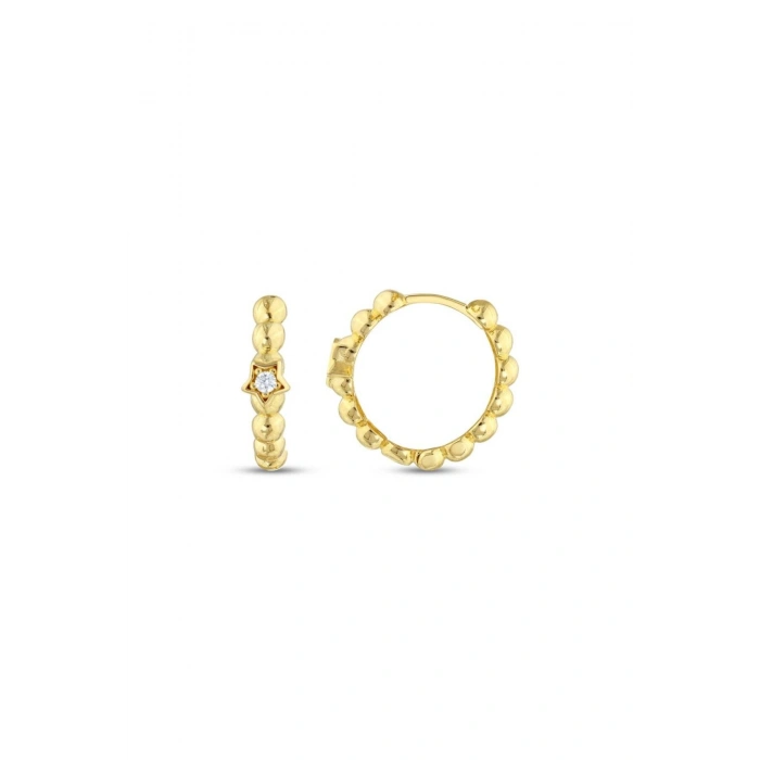 Yıldız Figürlü Altın Halka Küpe - 14k - 2.87gr