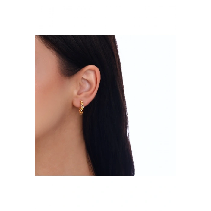 Altın Halka Küpe - 14k - 2.84gr