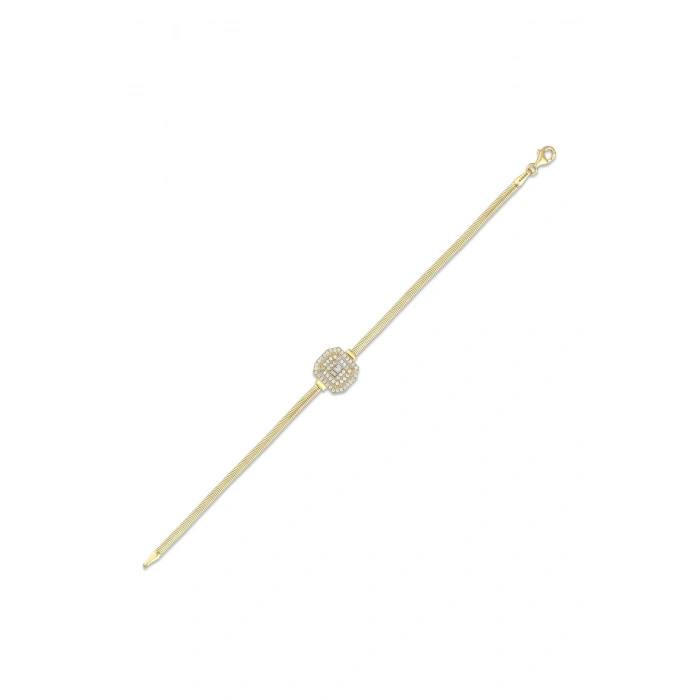 Baget Taşlı Altın Set - 14K