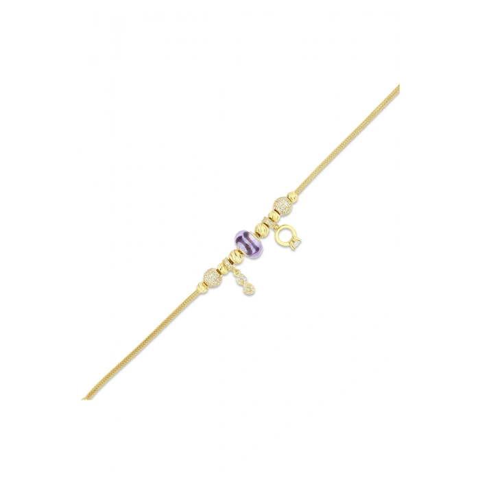 Tasarım Altın Charm Bileklik - 14K