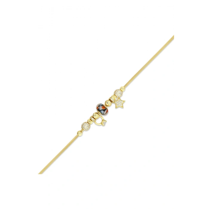 Tasarım Altın Charm Bileklik - 14K