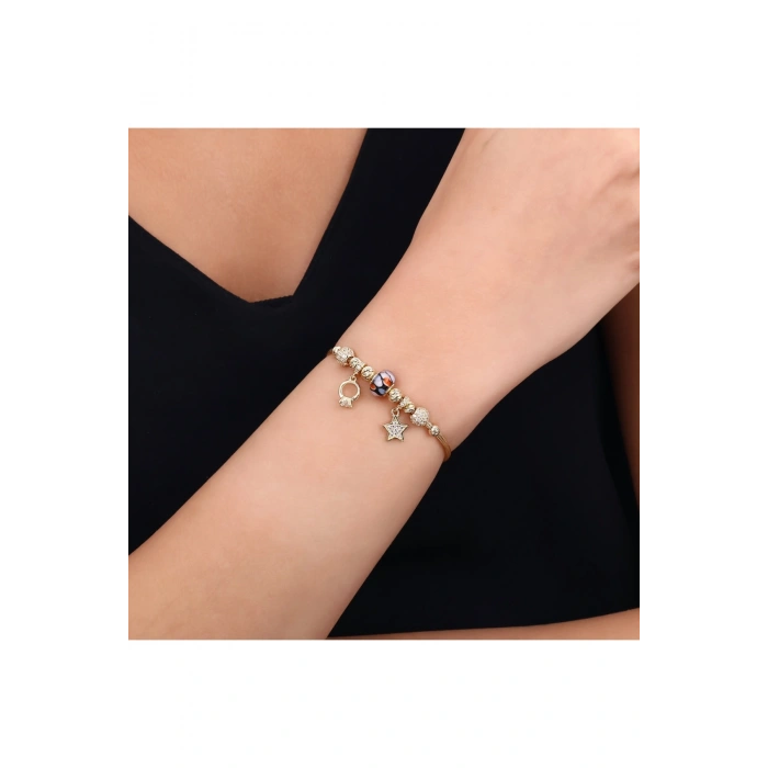 Tasarım Altın Charm Bileklik - 14K