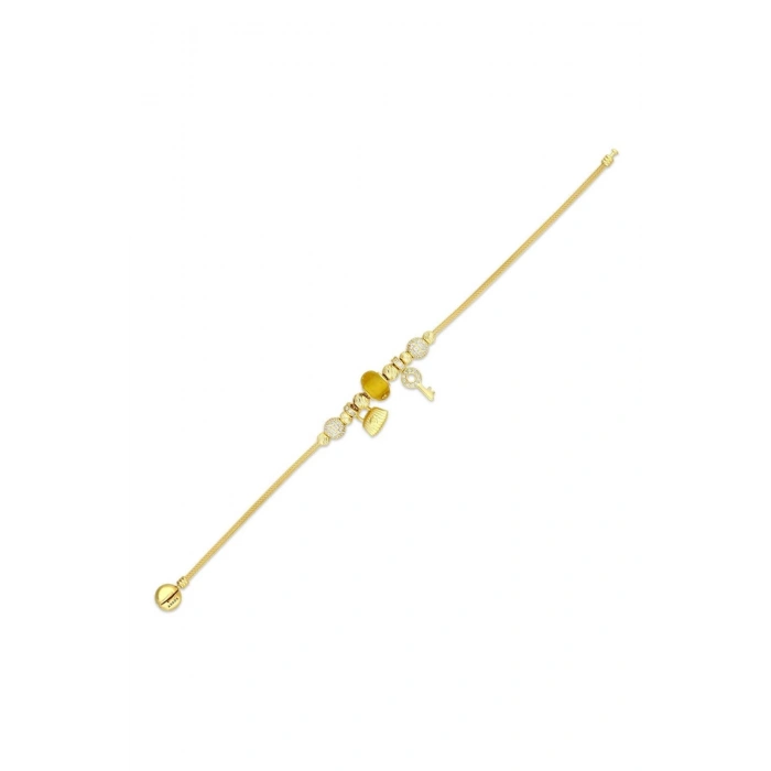 Tasarım Altın Charm Bileklik - 14K