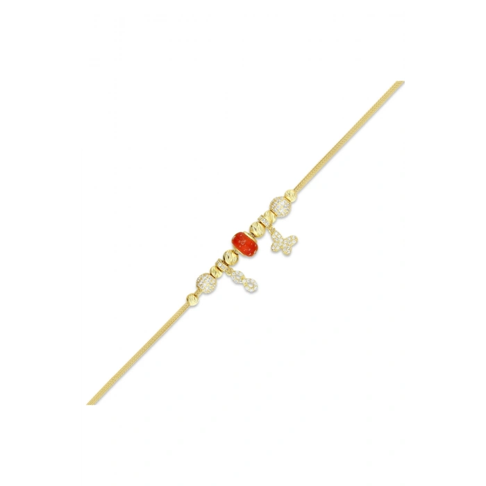 Tasarım Altın Charm Bileklik - 14K