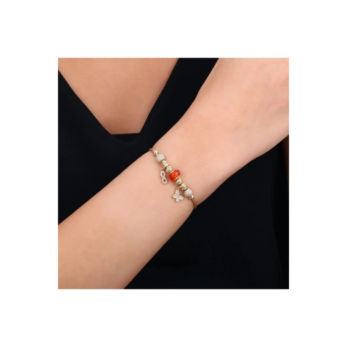 Tasarım Altın Charm Bileklik - 14K