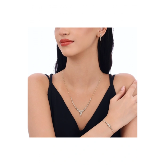 Taşlı Altın Nişan Düğün Set - 14k - 11.57gr