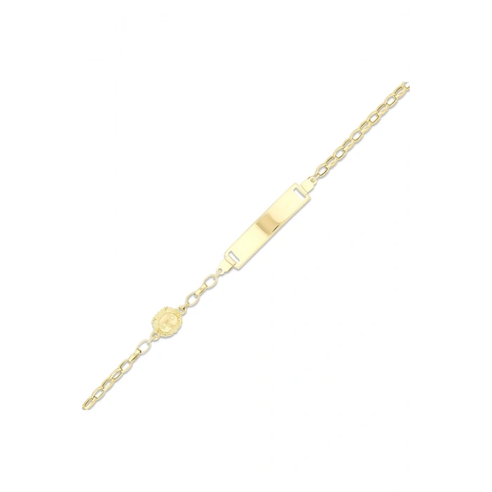 Aslan Figürlü Çocuk Altın Künye - 14K - 1.89gr