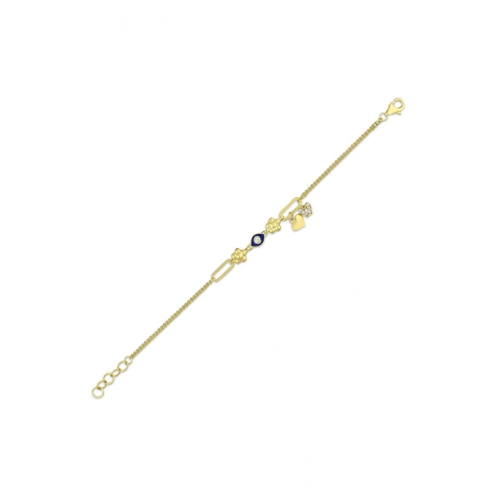 Nazar Boncuklu Altın Çocuk Bileklik - 14k - 2.68gr