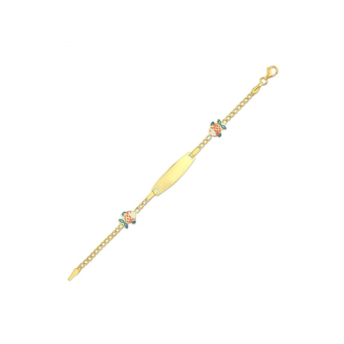 Balık Figürlü Altın Çocuk Künye - 14K