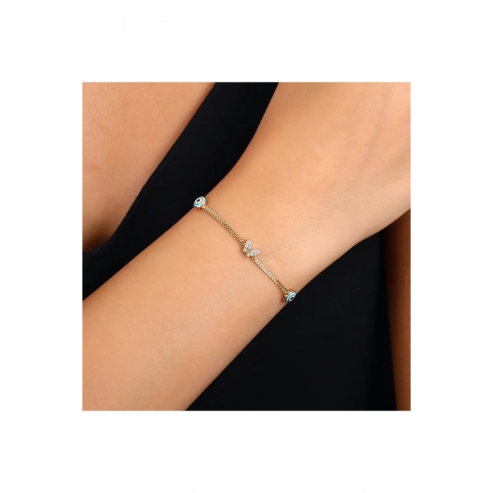Nazar Boncuklu Altın Bileklik - 14k - 3.06gr