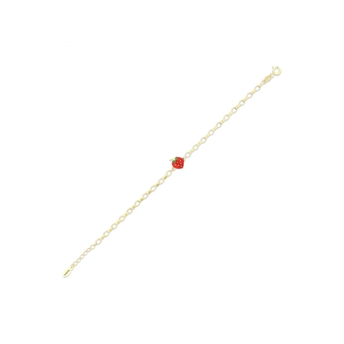 Altın Çilek Çocuk Bileklik - 14K