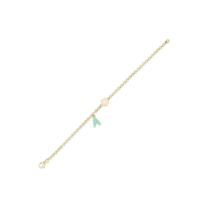 A Harfli Altın Çocuk Bileklik - 14k - 2.08gr