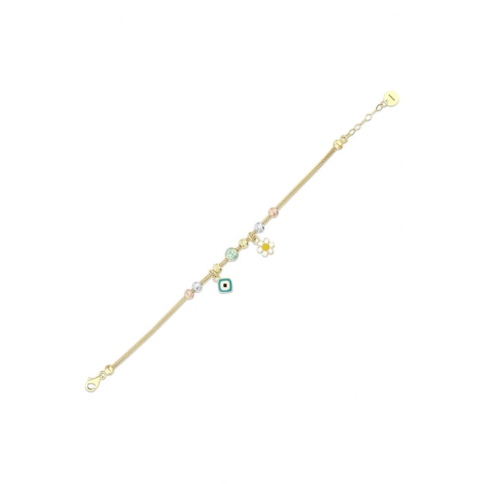 Papatyalı Altın Çocuk Bileklik - 14k - 4.42gr