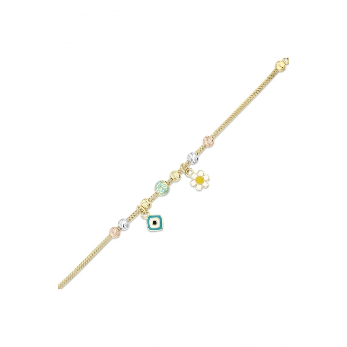 Papatyalı Altın Çocuk Bileklik - 14k - 4.42gr