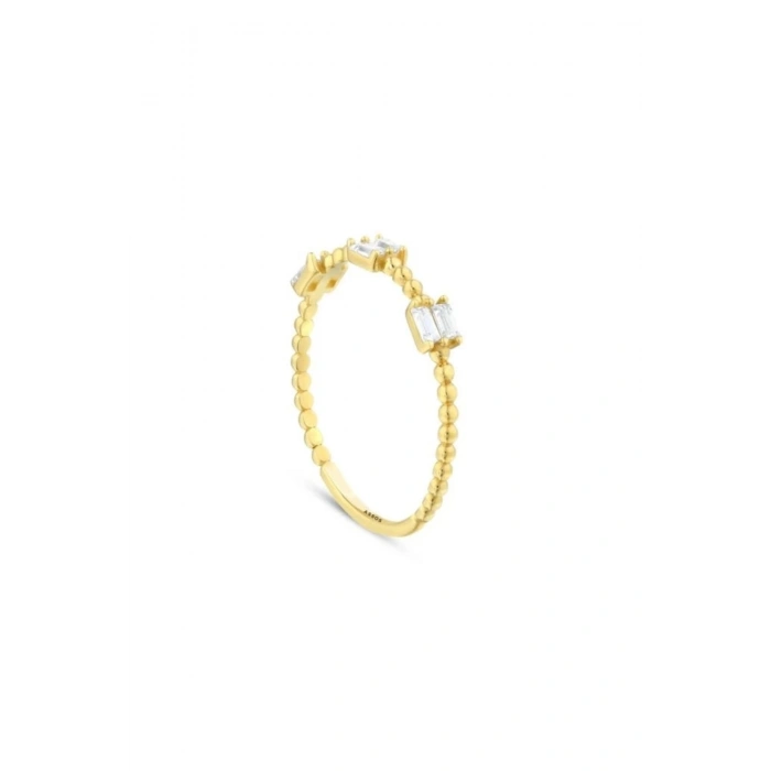 Taşlı Tasarım Altın Yüzük - 14k - 1.00gr