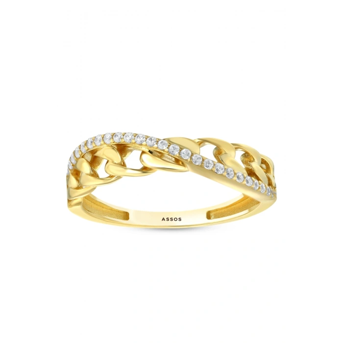 Zincir Formlu Altın Yüzük - 14K - 2.27gr