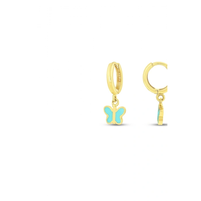 Altın Kelebek Çocuk Küpe - 14K