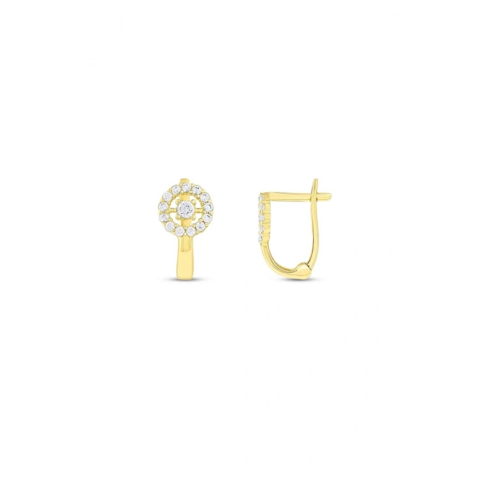 Altın Taşlı Çocuk Küpe - 14K
