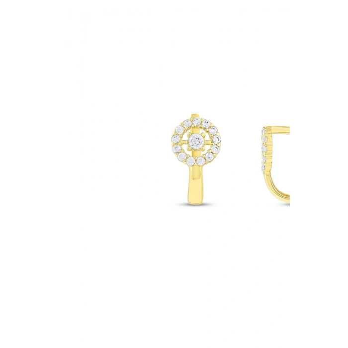Altın Taşlı Çocuk Küpe - 14K