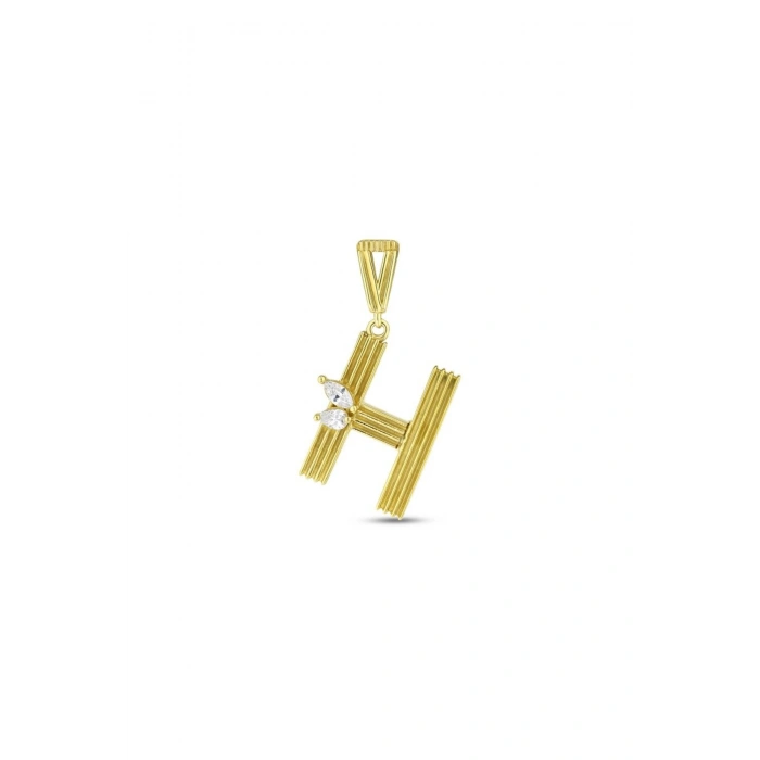 Altın H Harf Kolye Ucu - 14K