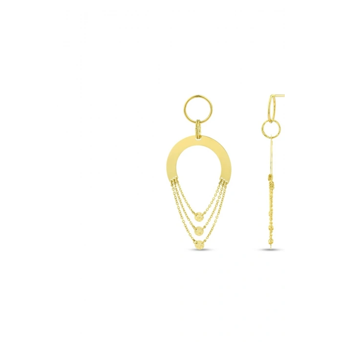 Altın Sallantılı Tasarım Küpe - 14K