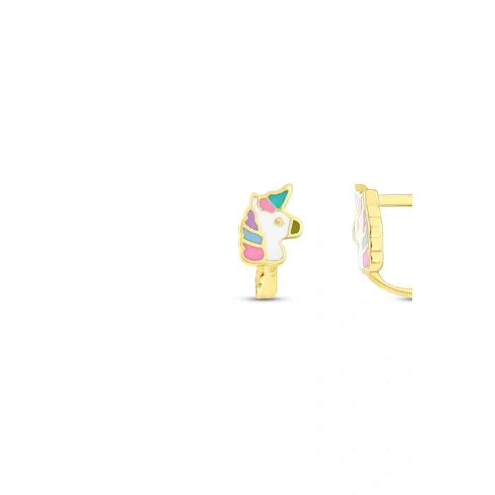 Altın Unicorn Çocuk Küpe - 14K