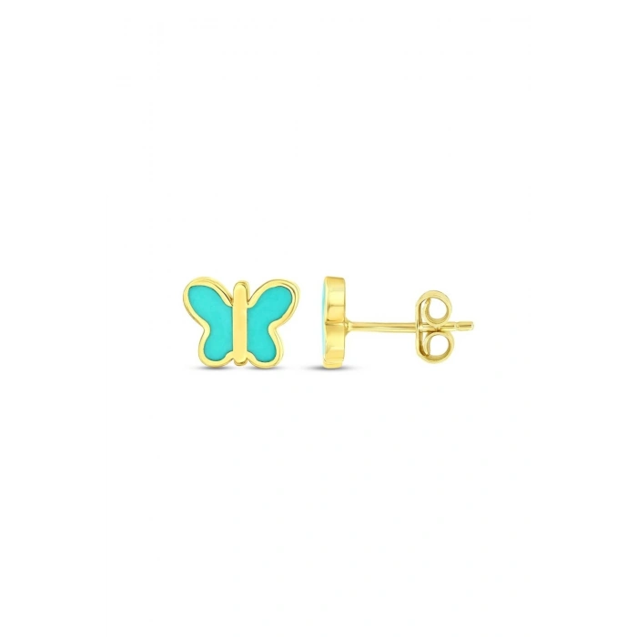 Altın Kelebek Çocuk Küpe - 14K