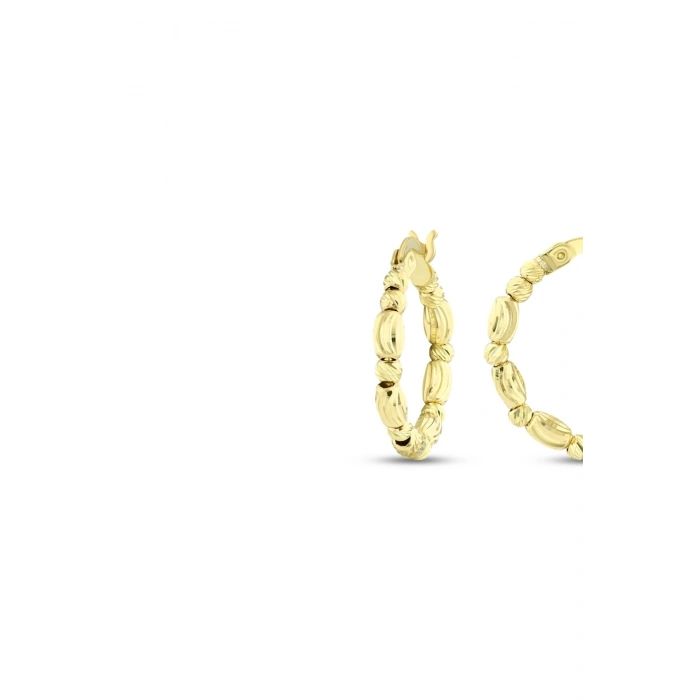 Altın Toplu Halka Küpe - 14K