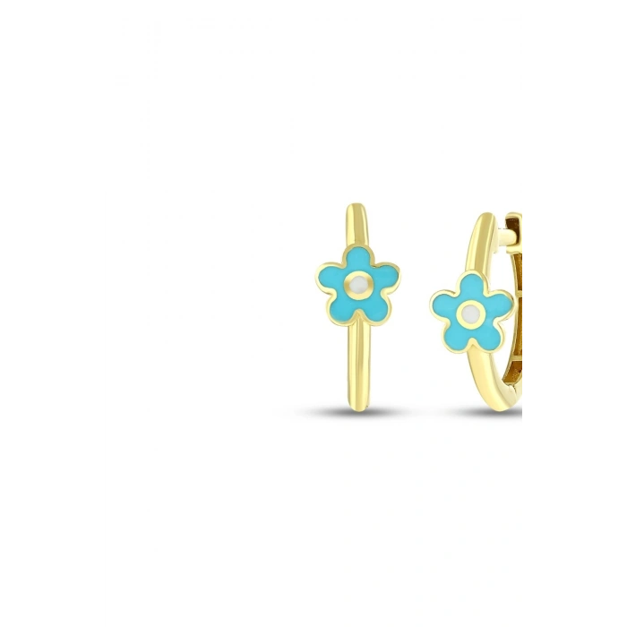 Altın Çiçek Çocuk Küpe - 14K