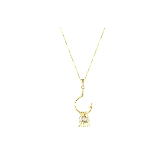 Altın Sallantılı Balık Kolye - 14K