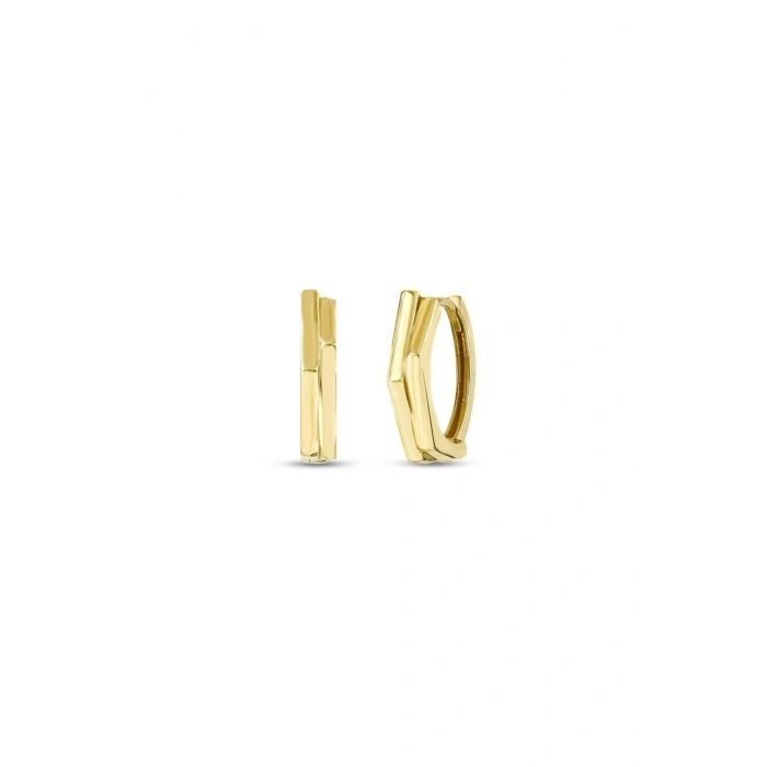 Altın Tasarım Halka Küpe - 14K