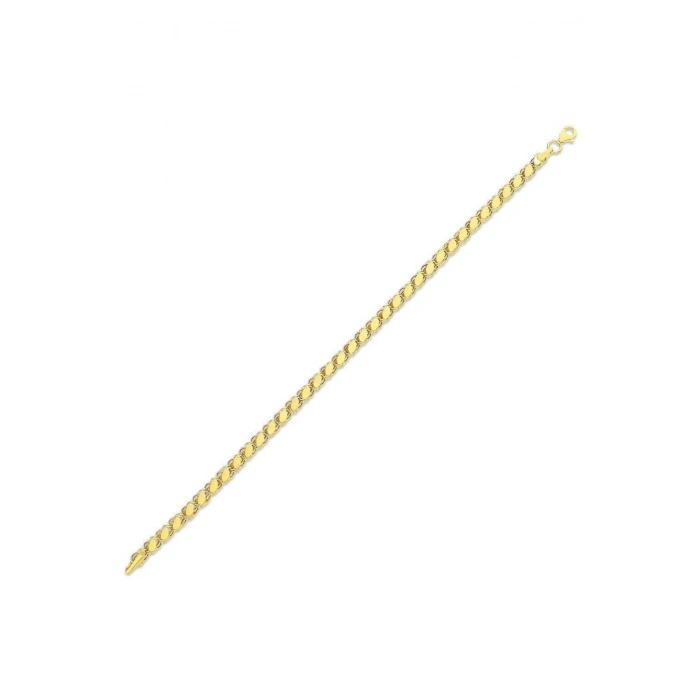 Altın Pullu Zincir Bileklik - 14K