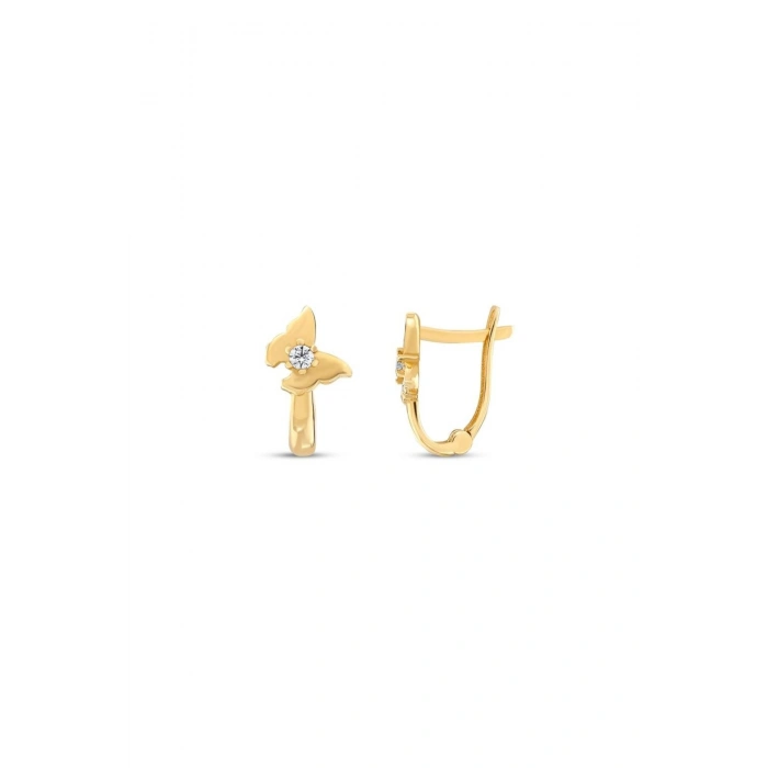 Altın Kelebek Çocuk Küpe - 14K