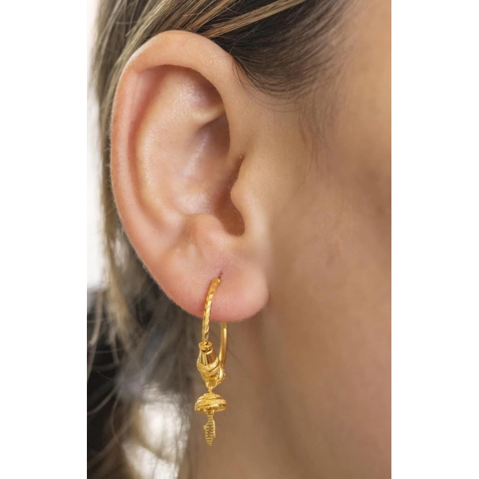 Yiğitbaşı Gold 22 Ayar Hint Küpe (3489)