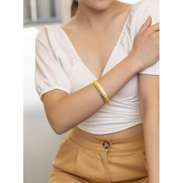 Yiğitbaşı Gold 22 Ayar İşçiliksiz 15mm Şarnel Bilezik