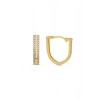 Taşlı Altın Halka Küpe - 14k - 3.12gr