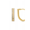 Taşlı Altın Halka Küpe - 14k - 3.12gr