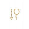 Taşlı Altın Halka Küpe - 14k - 2.24gr