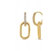 Taşlı Altın Halka Küpe - 14k - 3.05gr