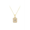 Baget Taşlı Altın Kolye - 14k - 2.03gr