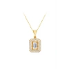 Baget Taşlı Altın Kolye - 14k - 2.03gr