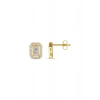 Baget Taşlı Altın Küpe - 14K - 1.52gr