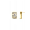 Baget Taşlı Altın Küpe - 14K - 1.52gr