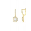 Baget Taşlı Altın Küpe - 14k - 4.00gr